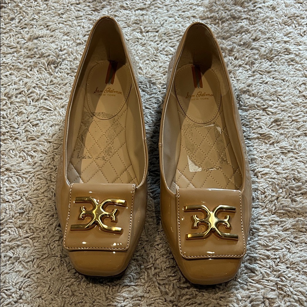 Sam Edelman Tan Loafers with Gold Accent